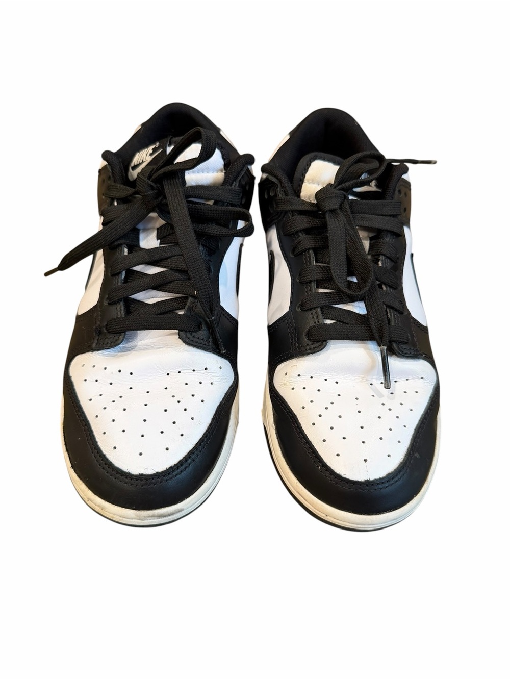 Nike Men’s Black and White Low Dunk Retro Sneakers — Size 8